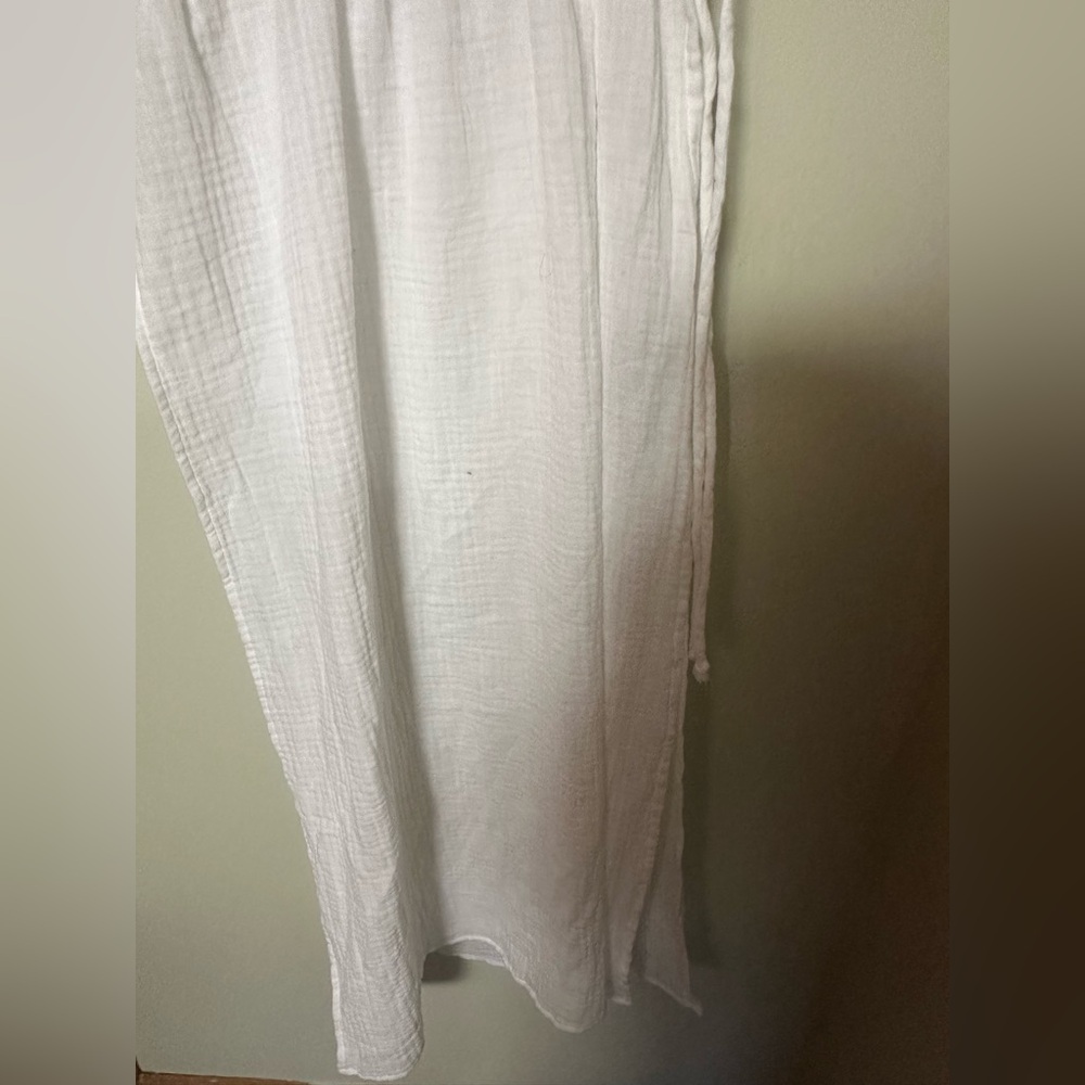 Shade & Shore White Gauze Tunnel-Waist Midi Cover-Up Dress – Size Small - Picture 12 of 12